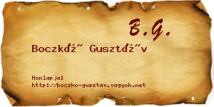 Boczkó Gusztáv névjegykártya