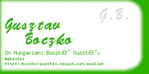 gusztav boczko business card